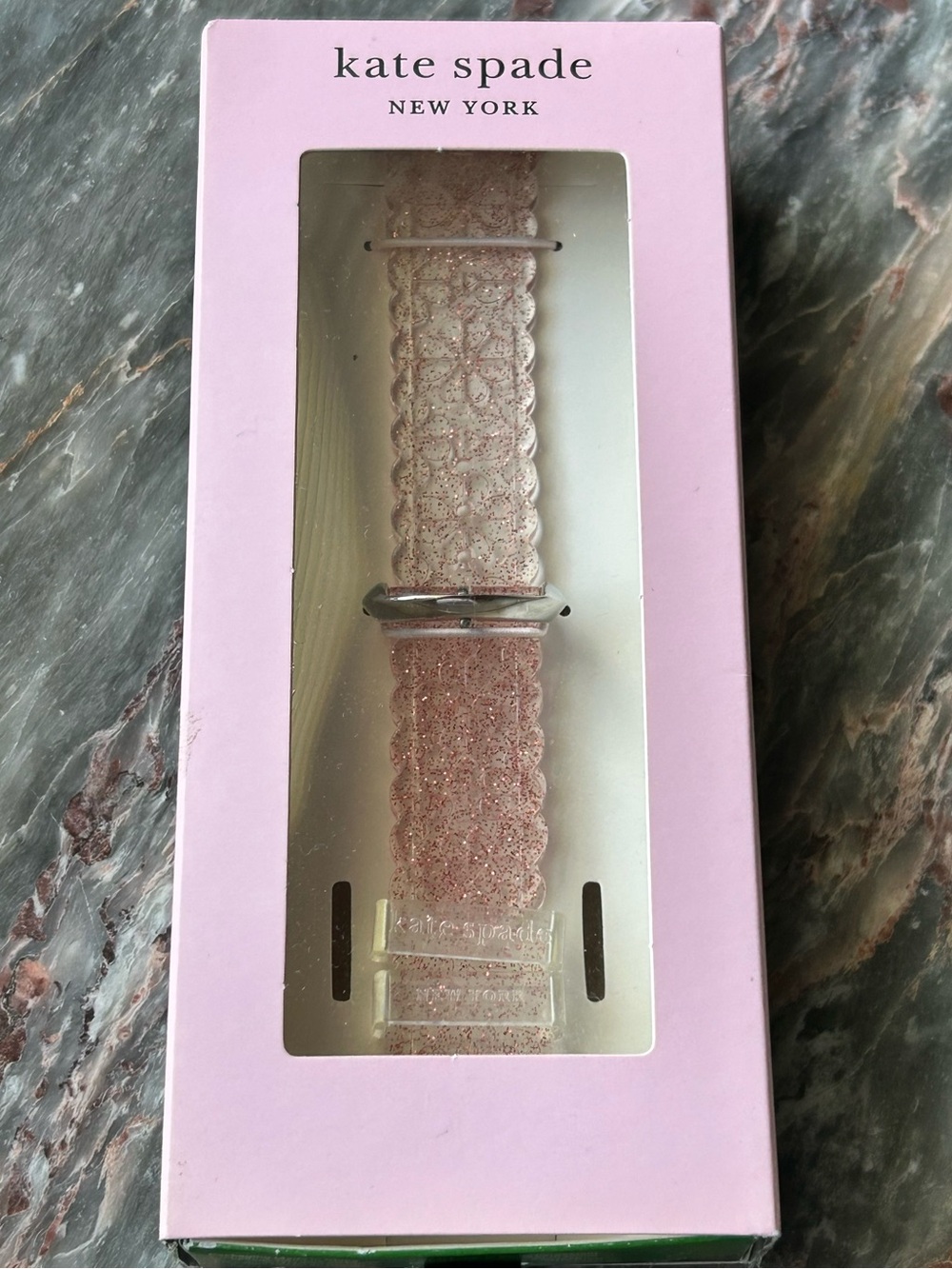 kate spade Pink Glitter Apple and Samsung Watch Band